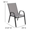 Flash Furniture 7PC Patio Set-55" Glass Table, 6 Gray Chairs TLH-089REC-303CGY6-GG